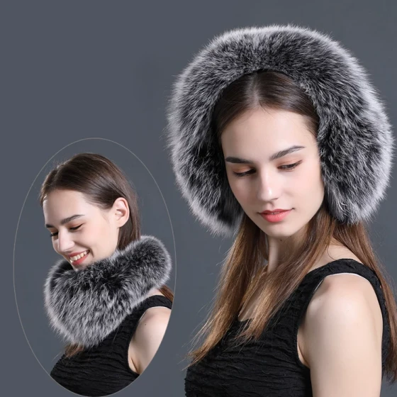Fox fur earmuffs can also be used as scarves