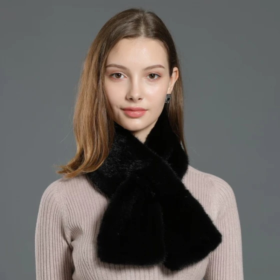 Double-Sided Woven Mink Scarf