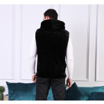New Men's Blackglama Mink Vest – Versatile, Stylish Casual Wear Crafted from Premium Whole Mink Pelts