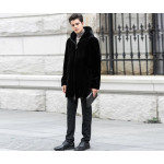 Blackglama Men's Natural Mink Fur Coat – Mid-Length, Casual Style