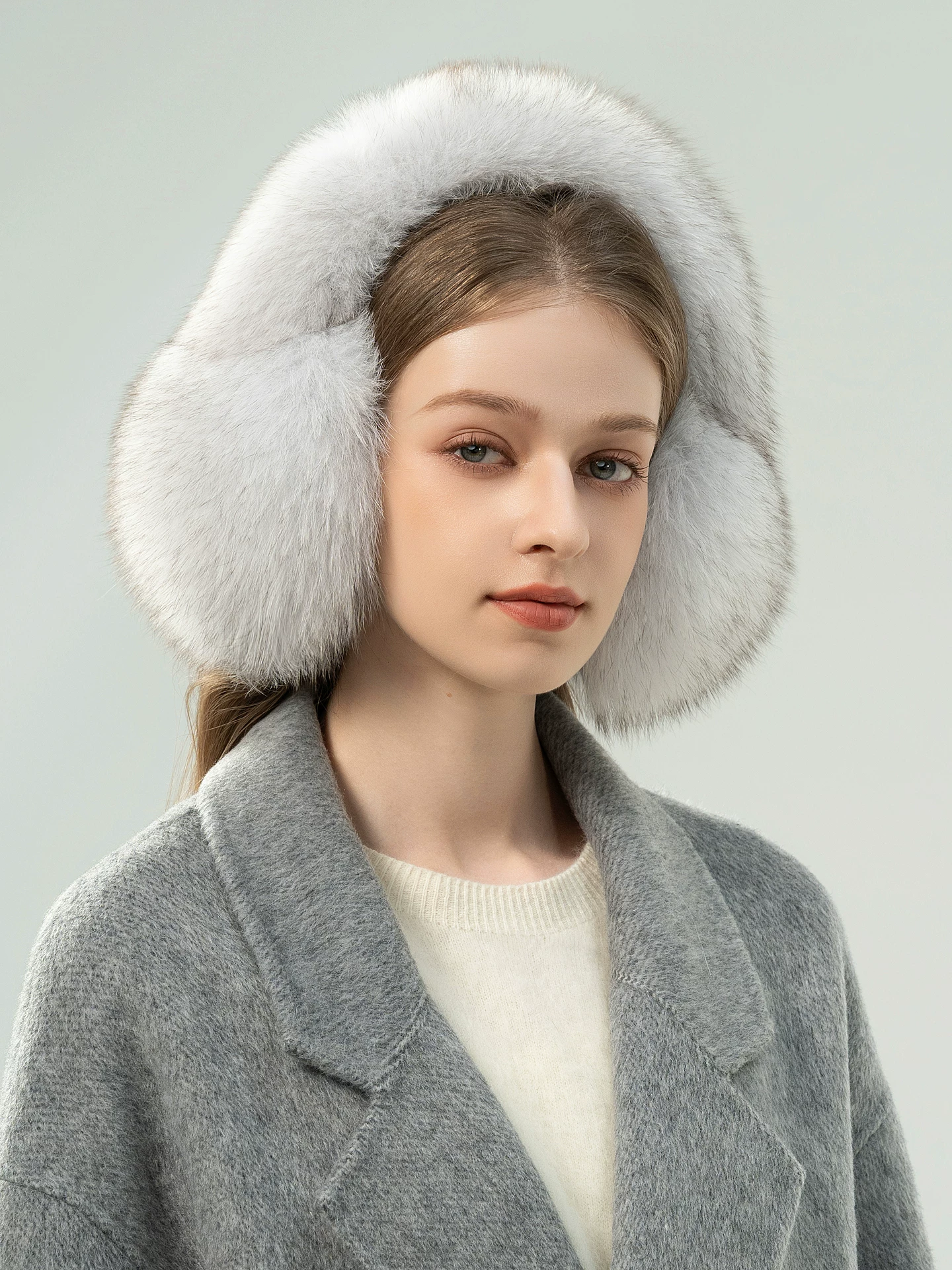 Women's Stylish Fox Fur Earmuffs – Winter Warmth & Ear Protection; Genuine Fur Ear Warmers (Convertible into Neck Warmer)