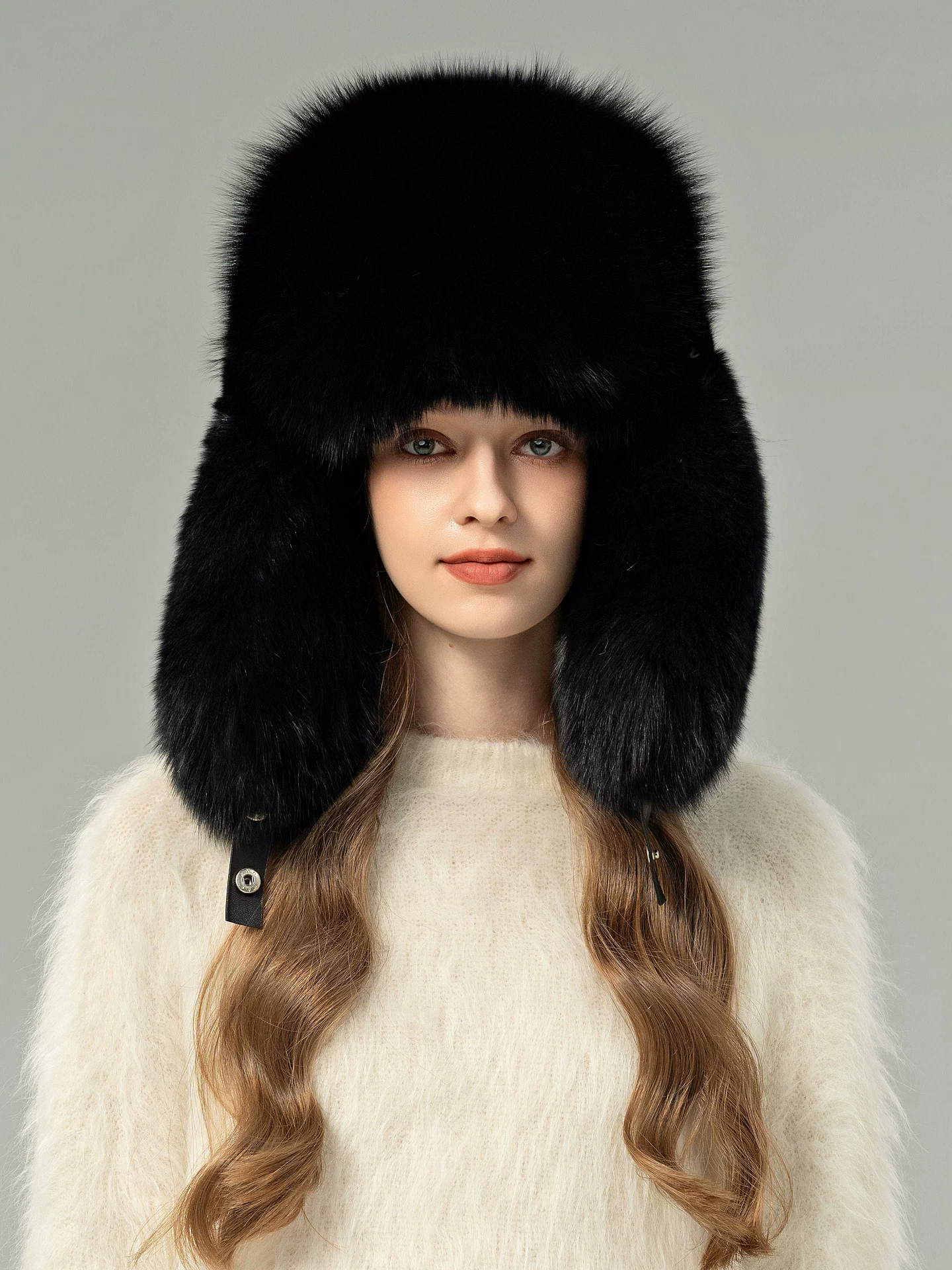 Women's Genuine Fox Fur Hat – Versatile, Warm, Windproof, and Ear-Protecting
