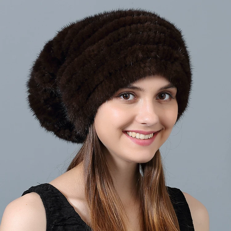 Warm ear protection mink fur hat