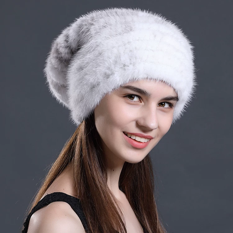 Warm ear protection mink fur hat