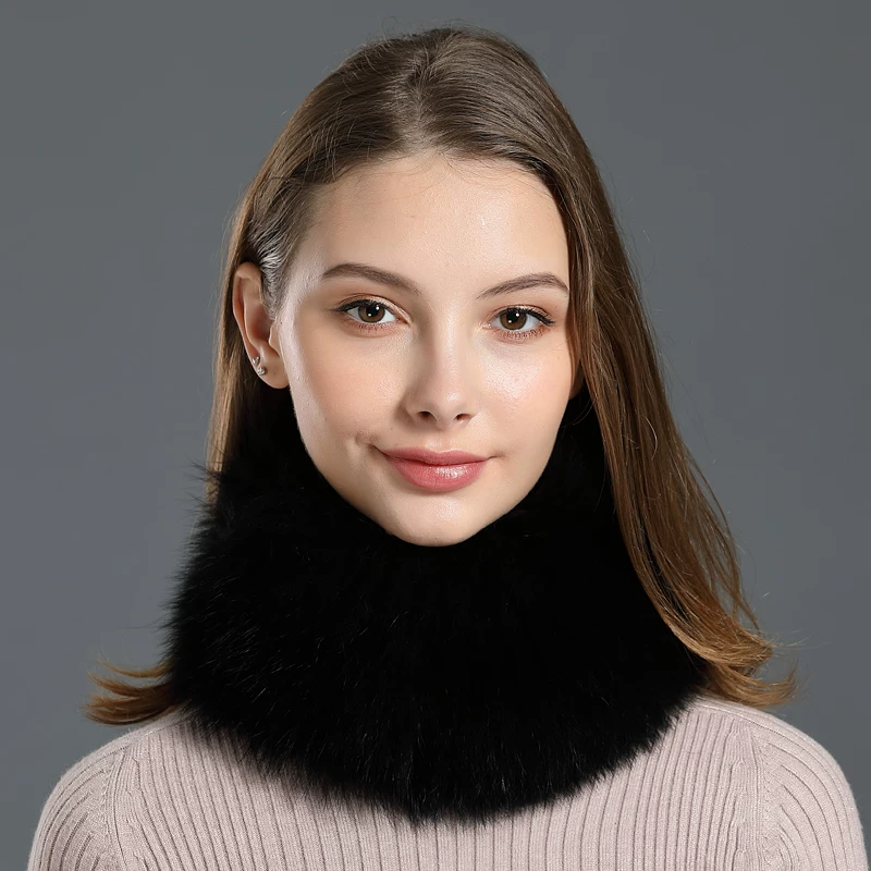 Stylish Fox Fur Neck Warmer: A Versatile, Warm Accessory for Outdoor Wear—Doubles as a Scarf or Headband for Autumn and Winter