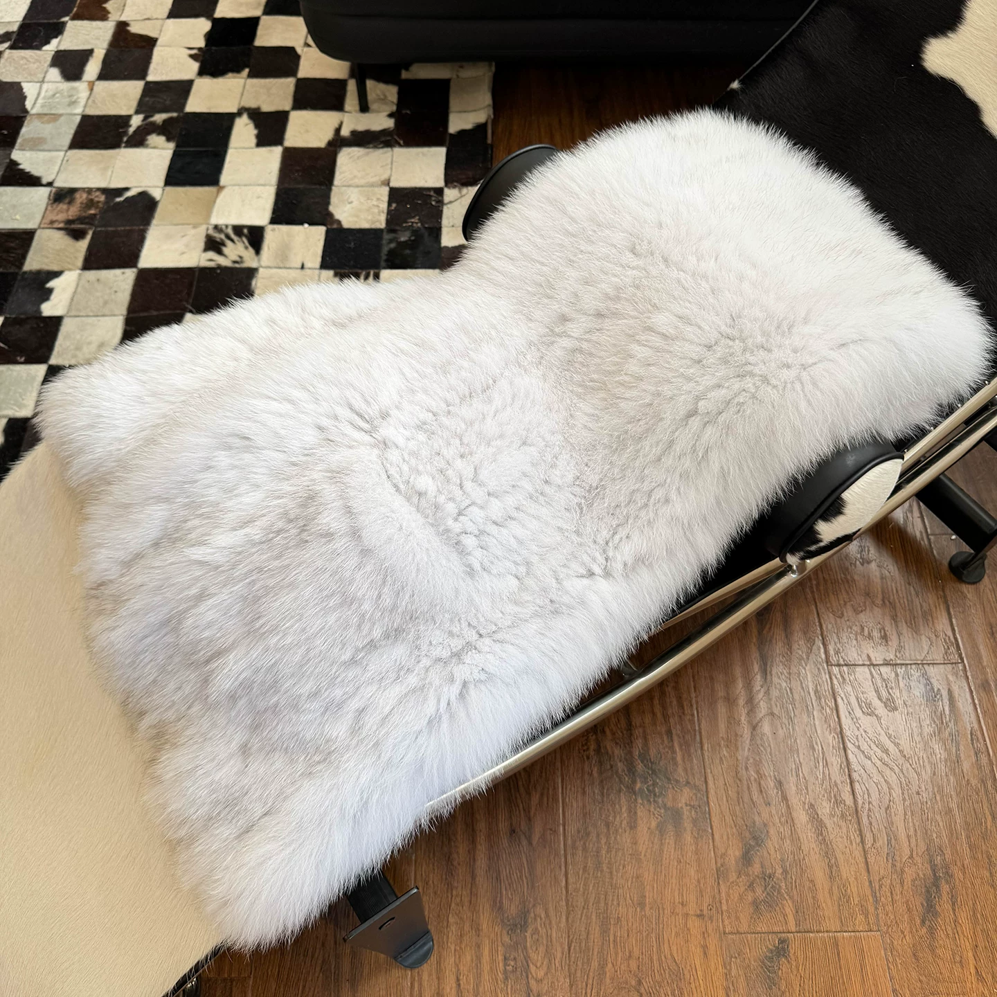 Double-Sided Fox Fur Evening Shawl – Handwoven Soft & Warm Real Fur Wrap, Large Neck Scarf