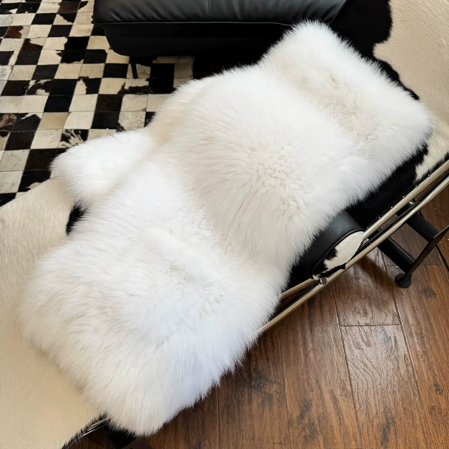 Double-Sided Fox Fur Evening Shawl – Handwoven Soft & Warm Real Fur Wrap, Large Neck Scarf